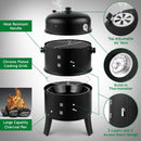 3-in-1 Charcoal Smoker Grill BBQ Fire Pit Portable Outdoor Camping Grill by 2Dropme