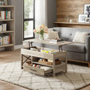 Lift Top Coffee Table w/Hidden Storage Drawer Shelf Retro Wood Living Room Table by 2Dropme
