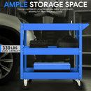 3-Tier Rolling Tool Cart with Wheels, Steel Utility Storage Cart by 2Dropme