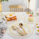 50PCS Clear Plastic Dinnerware Set Reusable Plates Cups Cutlery Wedding Party by 2Dropme