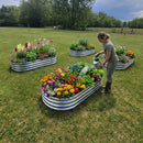 4x2x1FT Galvanized Raised Garden Bed Kit Oval Metal Planter Box by 2Dropme