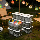 4PCS Stackable Storage Boxes with Lids & Handles Clear Organizer Bins Home Closet by 2Dropme