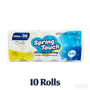 Spring Touch 4-Ply Toilet Paper Ultra Soft Strong Bath Tissue 10/20/30 Rolls Lint-Free by 2Dropme