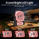 10400mAh 13hrs Rechargeable Automatic Oscillating Camping Fan with LED and Hook by 2Dropme