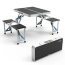 4FT Folding Camping Table w/4 Seats Portable Aluminum Table Set by 2Dropme