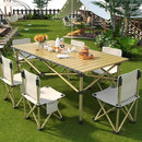 Portable Folding Camping Table for 4-6 People Adjustable Height Picnic BBQ Table by 2Dropme