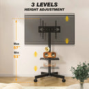 Mobile TV Cart Stand 23-60 Inch Rolling TV Stand w/ Shelf VESA 400x400 88lbs by 2Dropme