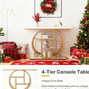 Luxury Gold Console Table with Marble Top, Modern Entryway Sofa Table by 2Dropme