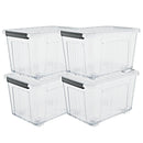 72/97QT Storage Box with Wheels & Lid – Stackable Heavy Duty Organizer 4-6-Pack by 2Dropme