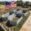 4x2x1FT Galvanized Raised Garden Bed Kit Oval Metal Planter Box by 2Dropme