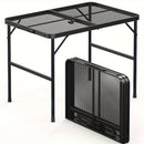 3FT Folding Camping Table Aluminum Portable Adjustable Picnic Table Black