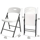 2/4/6 Pack White Plastic Folding Chairs Heavy Duty Metal Frame Indoor Outdoor by 2Dropme