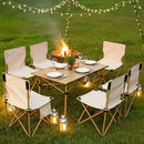 Portable Folding Camping Table for 4-6 People Adjustable Height Picnic BBQ Table by 2Dropme