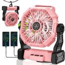 10400mAh 13hrs Rechargeable Automatic Oscillating Camping Fan with LED and Hook by 2Dropme