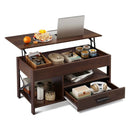 Lift Top Coffee Table w/Hidden Storage Drawer Shelf Retro Wood Living Room Table by 2Dropme