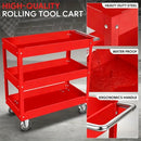 3-Tier Rolling Tool Cart with Wheels, Steel Utility Storage Cart by 2Dropme