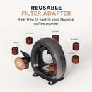 2 in 1 Single Serve Coffee Maker K Cup & Ground Coffee Brewer 4-8 Cup Size by 2Dropme