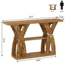Rustic Console Table with Shelf, Entryway Sofa Table 55" Wood by 2Dropme