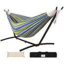 Heavy Duty Double Hammock with Steel Stand 450lbs Portable Outdoor Indoor Blue by 2Dropme