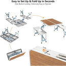 4FT Folding Camping Table w/4 Seats Portable Aluminum Table Set by 2Dropme