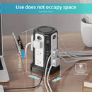 Power Strip Tower Surge Protector 12 AC Outlets 5 USB Ports 8.8ft Cord Gray