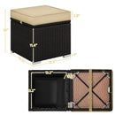 Costoffs 2PCS Rattan Storage Ottomans with Cushions – Outdoor Wicker Footstools & Side Tables for Patio, Garden & Balcony by 2Dropme