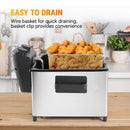 1700W Electric Deep Fryer 3L/5L Stainless Steel w Basket Timer Temperature by 2Dropme