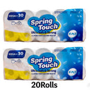 Spring Touch 4-Ply Toilet Paper Ultra Soft Strong Bath Tissue 10/20/30 Rolls Lint-Free by 2Dropme