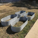 4x2x1FT Galvanized Raised Garden Bed Kit Oval Metal Planter Box by 2Dropme