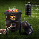 3-in-1 Charcoal Smoker Grill BBQ Fire Pit Portable Outdoor Camping Grill by 2Dropme