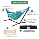 Heavy Duty Double Hammock with Steel Stand 450lbs Portable Outdoor Indoor Blue by 2Dropme