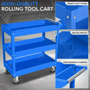 3-Tier Rolling Tool Cart with Wheels, Steel Utility Storage Cart by 2Dropme