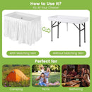 4ft Folding Ice Table with Drain Portable Cooler Table Party Fill & Chill White
