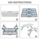 4FT Folding Camping Table w/4 Seats Portable Aluminum Table Set by 2Dropme