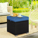 Costoffs 2PCS Rattan Storage Ottomans with Cushions – Outdoor Wicker Footstools & Side Tables for Patio, Garden & Balcony by 2Dropme