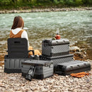 Foldable Camping Stool with Backrest & Storage Bag Portable Fishing Seat Outdoor Chair by 2Dropme