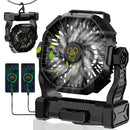 10400mAh 13hrs Rechargeable Automatic Oscillating Camping Fan with LED and Hook by 2Dropme