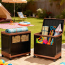 Portable Storage Bin w/ Wheels & Doors Foldable Stackable Organizer by 2Dropme