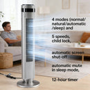 Tower Fan Bladeless 5 Speeds 4 Modes 64° Oscillating Quiet Remote 12H Timer by 2Dropme