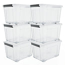 72/97QT Storage Box with Wheels & Lid – Stackable Heavy Duty Organizer 4-6-Pack by 2Dropme
