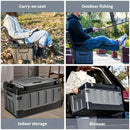 Foldable Camping Stool with Backrest & Storage Bag Portable Fishing Seat Outdoor Chair by 2Dropme