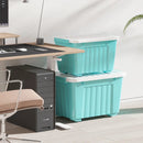72/97QT Storage Box with Wheels & Lid – Stackable Heavy Duty Organizer 4-6-Pack by 2Dropme