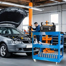 3-Tier Rolling Tool Cart with Wheels, Steel Utility Storage Cart by 2Dropme