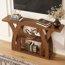 Rustic Console Table with Shelf, Entryway Sofa Table 55" Wood by 2Dropme