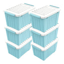 72/97QT Storage Box with Wheels & Lid – Stackable Heavy Duty Organizer 4-6-Pack by 2Dropme