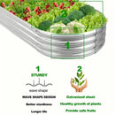4x2x1FT Galvanized Raised Garden Bed Kit Oval Metal Planter Box by 2Dropme