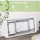 4ft Folding Ice Table with Drain Portable Cooler Table Party Fill & Chill White