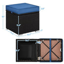 Costoffs 2PCS Rattan Storage Ottomans with Cushions – Outdoor Wicker Footstools & Side Tables for Patio, Garden & Balcony by 2Dropme