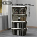 4PCS Stackable Storage Boxes with Lids & Handles Clear Organizer Bins Home Closet by 2Dropme