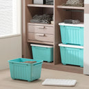 72/97QT Storage Box with Wheels & Lid – Stackable Heavy Duty Organizer 4-6-Pack by 2Dropme